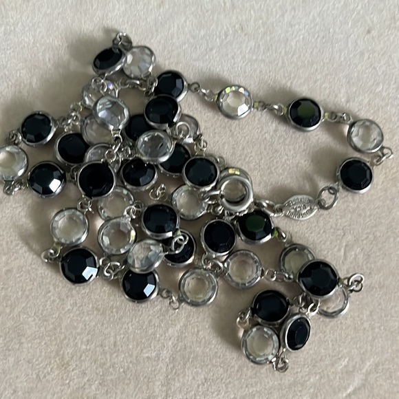 Rafaelian Vtg Black Bead and Crystal Austrian Chiclet Necklace - New Old Stock - Picture 13 of 15